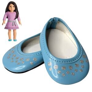 American Girl Doll Lilac Outfit SHOES Blue Slip On Meet Shoes Doll Accessories